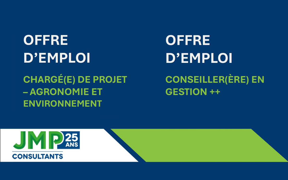 Offre d'emploi chargé de projet en gestion, et en agronomie et environnement